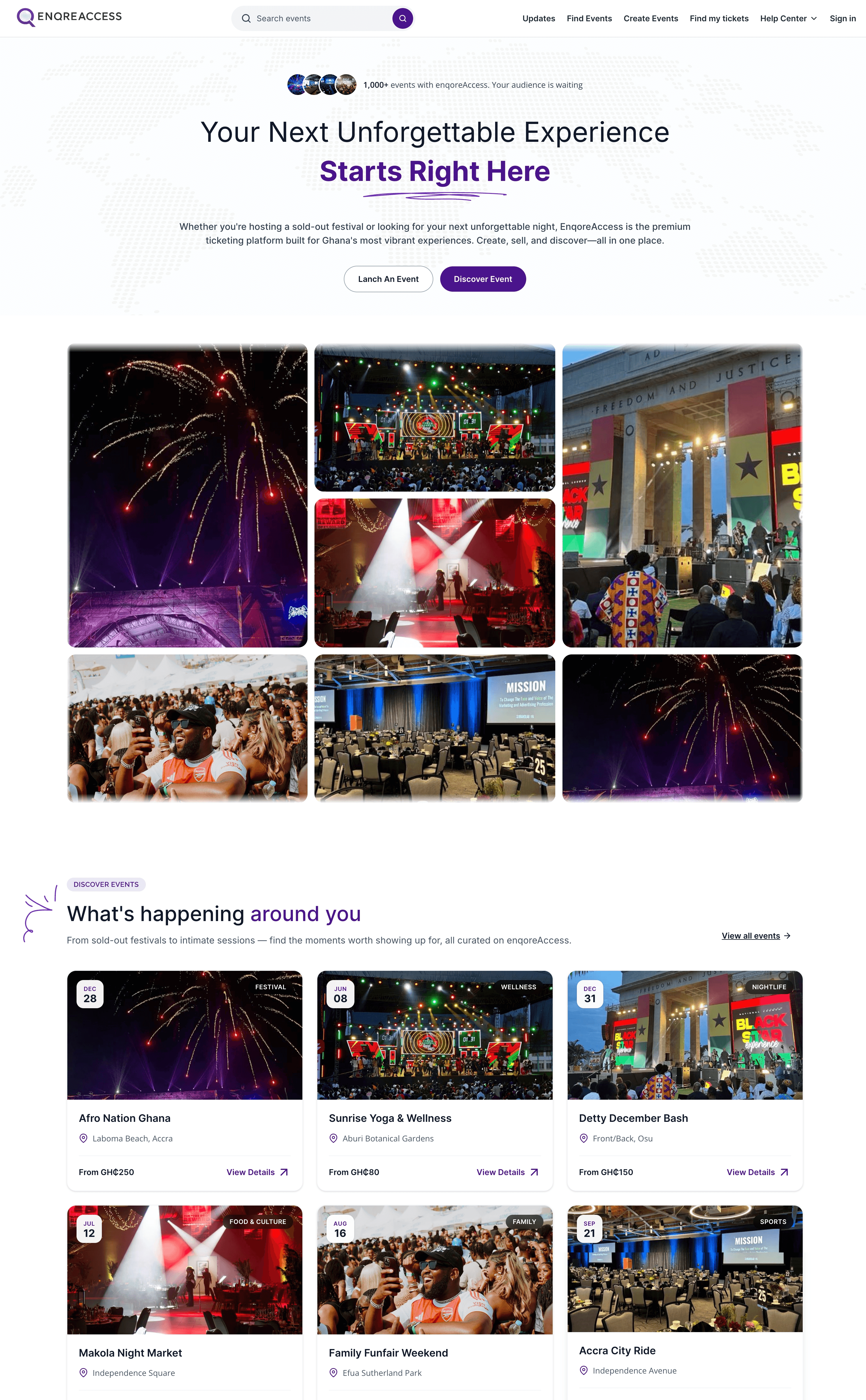 The EnqoreAccess ticketing and event-discovery platform